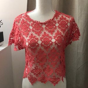 Crochet peach top